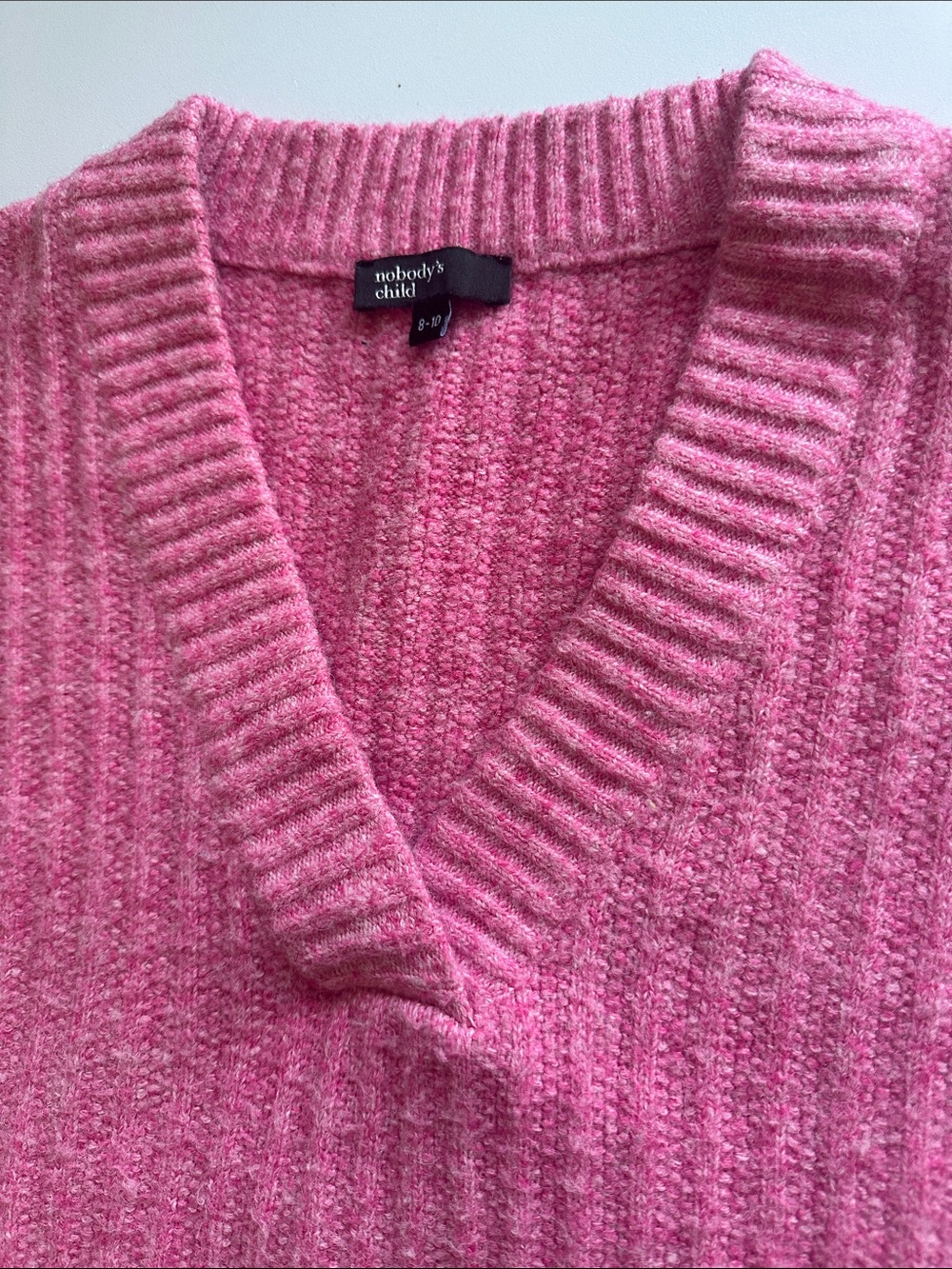 Pink Ribbed V-Neck Sweater Vest - Picture 5 of 11